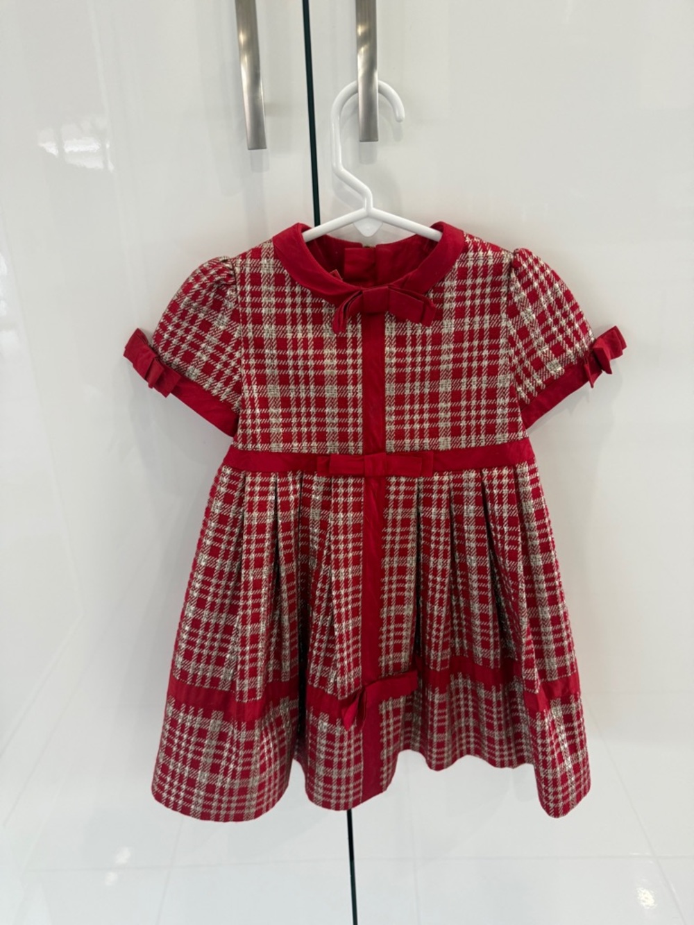 Carrera Red and White Plaid Girls' Formal Dress